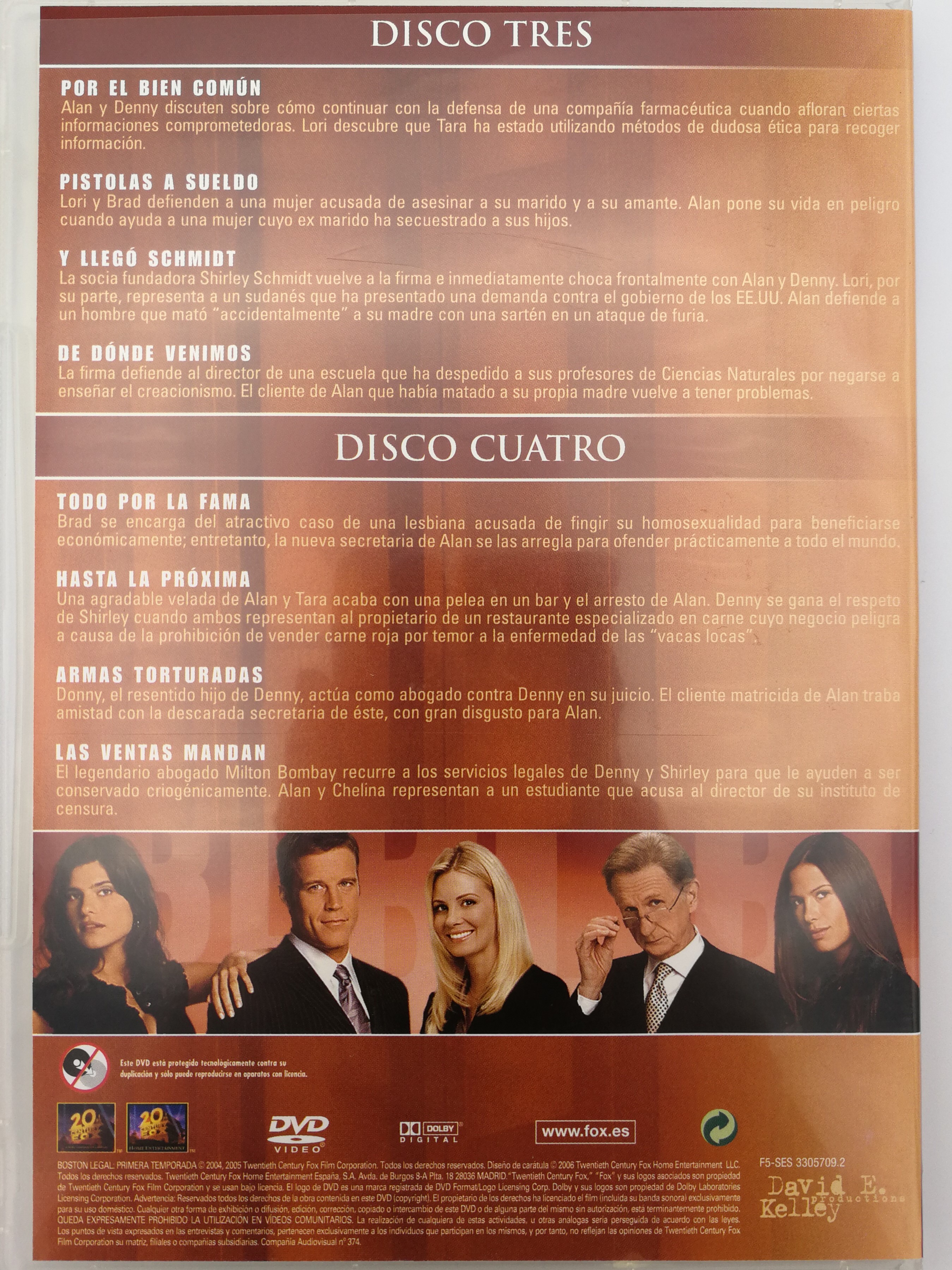 Boston Legal DVD 2004 Discs 3 & 4 First Season 1